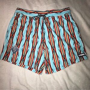 Rock & Roll Denim Aztec Print Board/volley/swim Shorts Size Large 6”